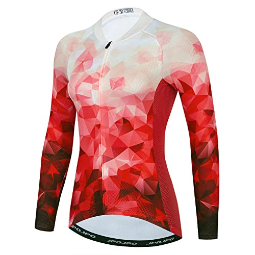 Damen Radtrikot Langarm Fahrrad Kleidung Sport Tops, HT2010, Klein von JPOJPO