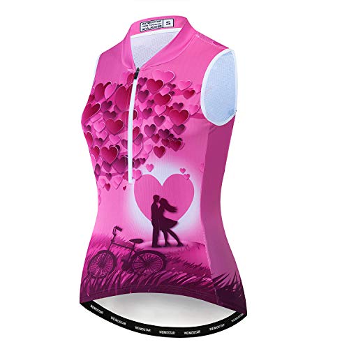 Fahrradtrikot für Damen, halber Reißverschluss, kurzärmelig, Pro Team, Mädchen, Weste Rosa, XL(For Your Chest38.8-41.7") von JPOJPO