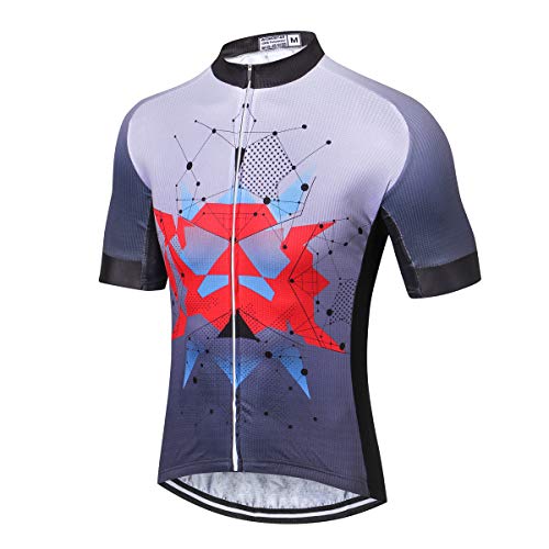 Fahrradtrikot für Herren, kurzärmelig, Fahrradjacke mit Taschen, Geometric, Groß von JPOJPO