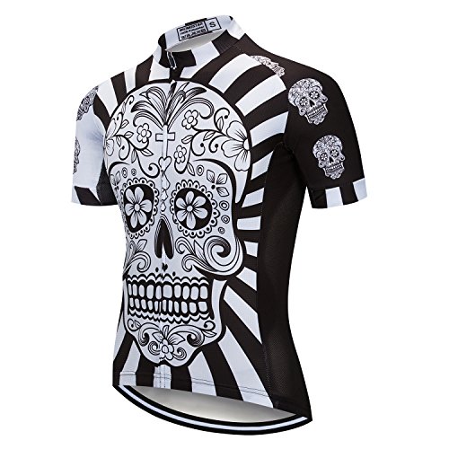 Fahrradtrikot für Herren, kurzärmelig, Fahrradjacke mit Taschen, Radbekleidung, totenkopf, Mittel von JPOJPO
