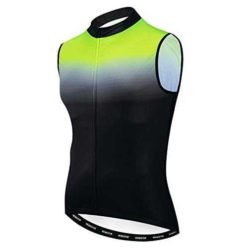 Herren Radfahren Jersey Weste Fahrrad ärmelloses Shirt Atmungsaktiv MTB Kleidung Sommer Reflektierend Fahrrad Schnell trocknend 3-Taschen Tops von JPOJPO