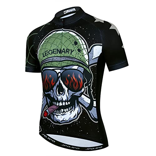 Herren Radtrikot Kurzarm Fahrrad Bekleidung Sport Tops, totenkopf, 3X-Groß von JPOJPO