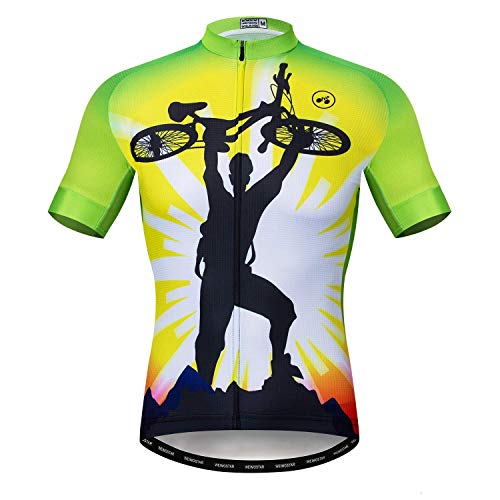 Herren Radtrikot Kurzarm Outdoor Pro Biken Riding Bekleidung Mountainbike Trikots Atmungsaktiv Totenkopf T-Shirt Tops - - L (Brust 107/ 112 cm) von JPOJPO