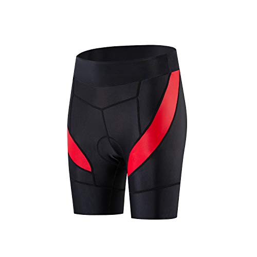 JPOJPO Damen-Fahrradhose mit 3D-gepolsterten Damen-Fahrradshorts, rot, Mittel von JPOJPO