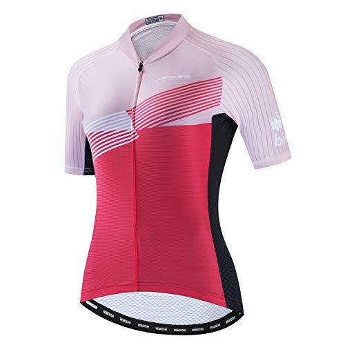 JPOJPO Damen Fahrradtrikot, Pro Team Sommer Kurzarm MTB Fahrrad Kleidung, bequem schnell trocknend - - Brust 98.04/103.88 cm=XL von JPOJPO