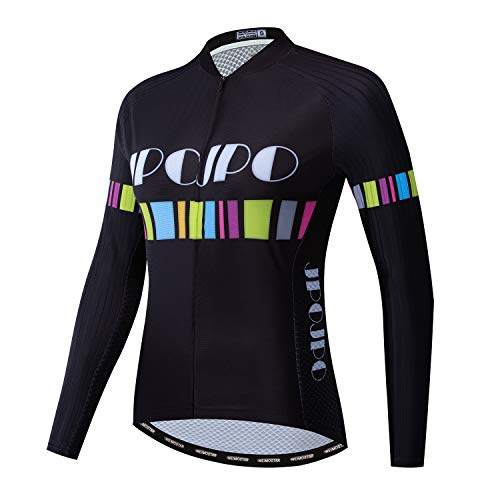JPOJPO Damen Radtrikot Langarm Bike Shirts Tops Lycal Cuff Reflective von JPOJPO