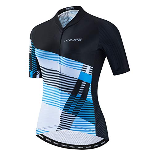 JPOJPO Damen Radtrikot Pro Team Sommer Kurzarm MTB Fahrradbekleidung Bequem Schnell Trocken, Top, Brust 110/116 cm = 3XL von JPOJPO