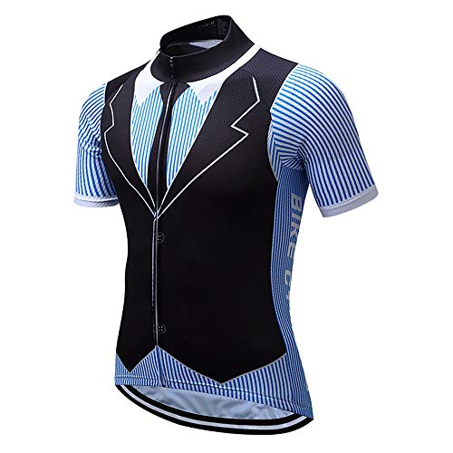 JPOJPO Herren Fahrradtrikot Set, Fahrradbekleidung Pro Team Kurzarm MTB Bike Bekleidung Ropa Ciclismo - - Brust42.5/44.9"Taille28.3/36.3" = Etikett XXL von JPOJPO