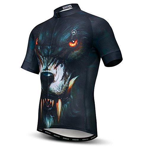 JPOJPO Herren Radtrikot Top Sommer Full Zip Bike Shirt Tasche Reflektierend - mehrfarbig - X-Groß von JPOJPO