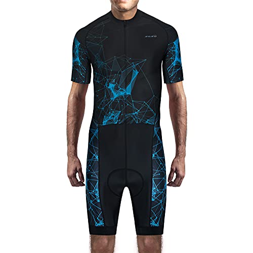 JPOJPO Herren Triathlon Anzug Radtrikot Set MTB Kurzarm Shorts mit Gel Pad Sportanzug, Jp8011-1, Mittel von JPOJPO