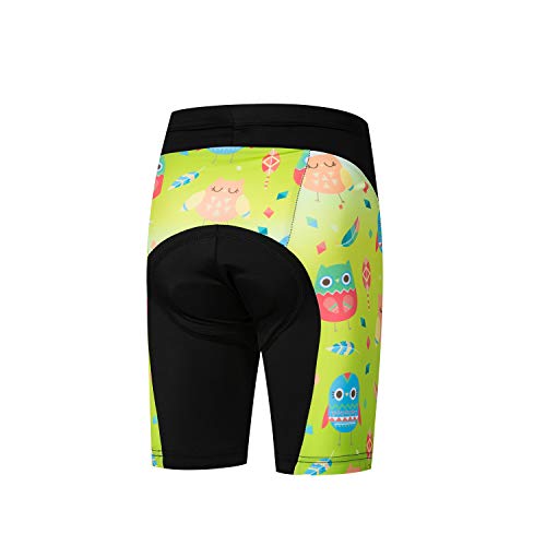 Jpojpo Fahrrad-Shorts für Kinder, kurze Hose, 4D-Gel-gepolsterte Fahrradhose L Vogel-Motiv von JPOJPO