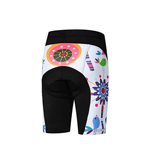 Jpojpo Fahrrad-Shorts für Kinder, kurze Hose, 4D-Gel-gepolsterte Fahrradhose L blume von JPOJPO