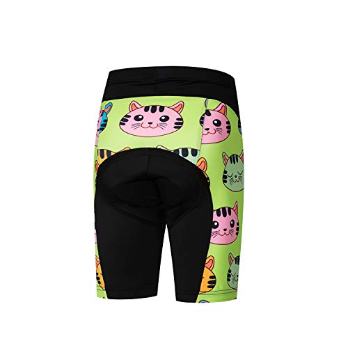 Jpojpo Fahrrad-Shorts für Kinder, kurze Hose, 4D-Gel-gepolsterte Fahrradhose L katze von JPOJPO