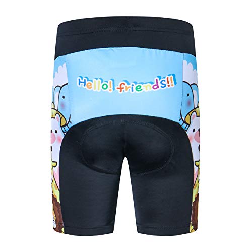 Jpojpo Fahrrad-Shorts für Kinder, kurze Hose, 4D-Gel-gepolsterte Fahrradhose S bär von JPOJPO