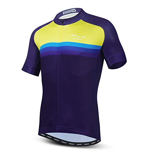 Men's Cycling Jersey Bike Short Sleeve Shirt Tops Gradient Colorful S-3XL von JPOJPO