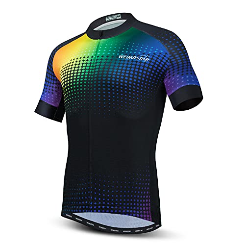 Men's Cycling Jersey Bike Short Sleeve Shirt Tops Gradient Colorful S-3XL von JPOJPO