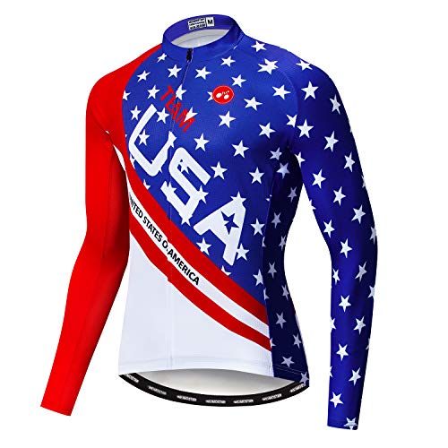 Men's Cycling Jersey Long Sleeve Pro Brand Team Reflective Bicycle Shirts Jacket USA von JPOJPO