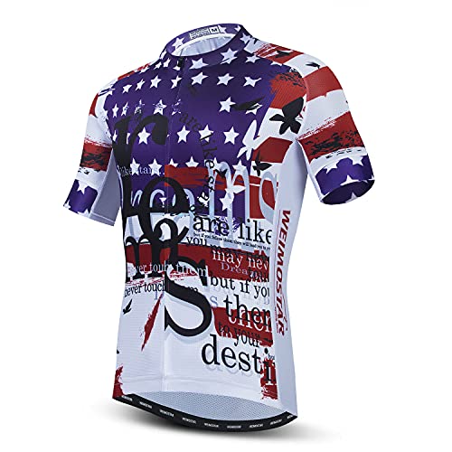 Mens Cycling Jersey Short Sleeves Mountain Bike Shirt MTB Top Zipper Pocket Reflective von JPOJPO