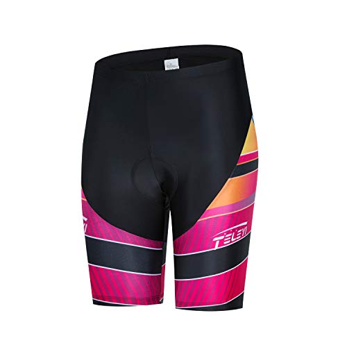 Radlerhose für Damen, mit Gel gepolstert, Mountainbike, Rennradunterteil, Streifen, 3X-Groß von JPOJPO