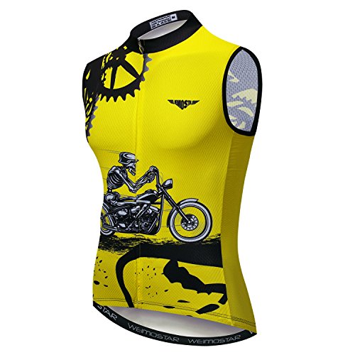 Radtrikot Männer Ärmellose Bike Shirts Weste Fahrrad Kleidung Jacke Enge Reflektierende bei Nacht, a12, Mittel von JPOJPO