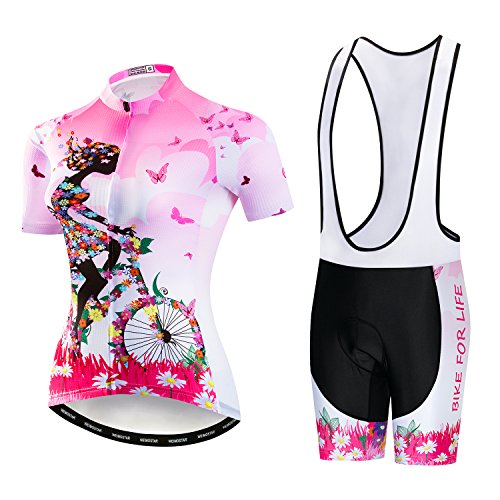 Radtrikot-Set für Damen, Mountainbike, 3D-Gel-Pad, Shorts, CF2020-2, L von JPOJPO