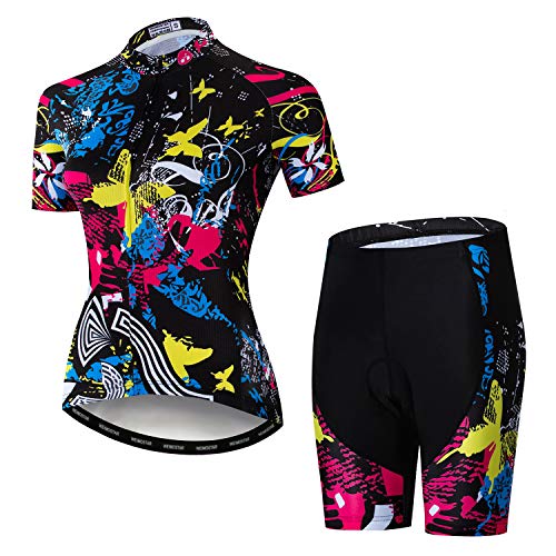 Radtrikot-Set für Damen, Mountainbike, 3D-Gel-Pad, Shorts, CF2062, M von JPOJPO