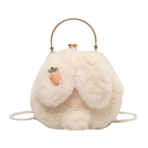 JPSDOWS Hasentasche Plüsch, Hasen-Umhängetasche | Cartoon-Kaninchen-Tier-Umhängetasche | Verstellbarer Kettenriemen, Shopping-Dating-Tasche aus Kunstpelz für kleine Mädchen und Frauen von JPSDOWS