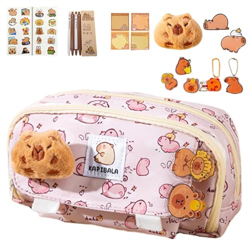 JPSDOWS Niedliches Capybara Federmäppchen,Niedlicher Federtasche | Abriebfeste Schreibwaren Hülle Für Schule, Jugendliche, Mädchen, Lehrer Und Abschlussgeschenke von JPSDOWS