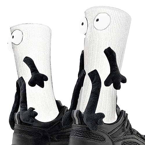 Magnetische Socken - Hand hält Paar lustige Socken mit Augen | Magnetische Saugnapf-Mittelrohr-Süße Socken, lustige Paargeschenke für Frauen/Männer Jpsdows von JPSDOWS