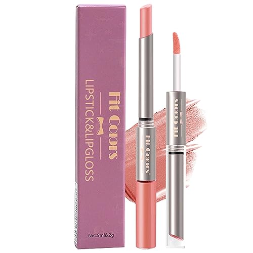 Matter Lipgloss, 2 in 1 langer Halt | Antihaft-Lippenpflege, feuchtigkeitsspendender matter Lippenstift, der nicht verblasst, für Frauen, die täglich Make-up tragen von JPSDOWS