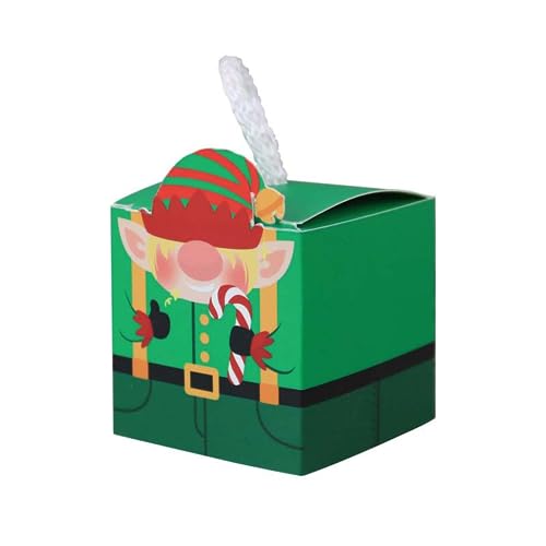 Mini Weihnachtsgeschenkboxen, 50 Stück Papier Weihnachten Süßigkeiten Box mit Griff - Home Decoration Akzente für Kekse, Kekse, Schokolade, Süßigkeiten, Mini Jpsdows von JPSDOWS