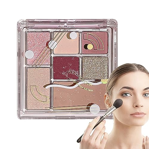 Natürliche Lidschattenpaletten,Bunte, matte und schimmernde gepresste Lidschatten in 7 Farben | Professionelles Beauty-Make-up, hochpigmentierte Lidschatten-Palette für verschiedene Make-ups Jpsdows von JPSDOWS