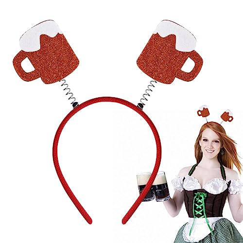 Oktoberfest-Party-Stirnband,Kreative Stirnbänder für Damen - Kreatives Bart-Stirnband, Wurst-Bierkrug-Design, Oktoberfest-Haarband für die tägliche Gesichtswäsche Jpsdows von JPSDOWS