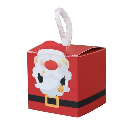 Weihnachtsgeschenkboxen - quadratische Weihnachtsgeschenkboxen mit Griff 50 Stück, kreative Geschenke für Süßigkeiten, Mini-Spielzeug, Haarzubehör, Kekse, Kekse, Kekse, Jpsdows von JPSDOWS