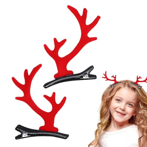 Weihnachtsgeweih-Haarspange, Weihnachts-Haarspangen,Rentiergeweihohren Haarspangen | Hirschhorn-Haarspangen, Ornament-Accessoires für Freunde, Frauen, Familie, Geburtstagsgeschenk Jpsdows von JPSDOWS