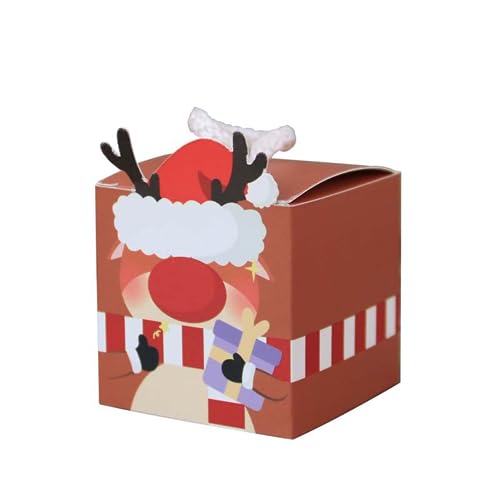 Weihnachtsplätzchen Geschenkboxen - 50 Stück tragbare Weihnachtsgeschenkbox aus Karton - Kreative Geschenke für Süßigkeiten, -Spielzeug, Haarschmuck, Kekse, Jpsdows von JPSDOWS