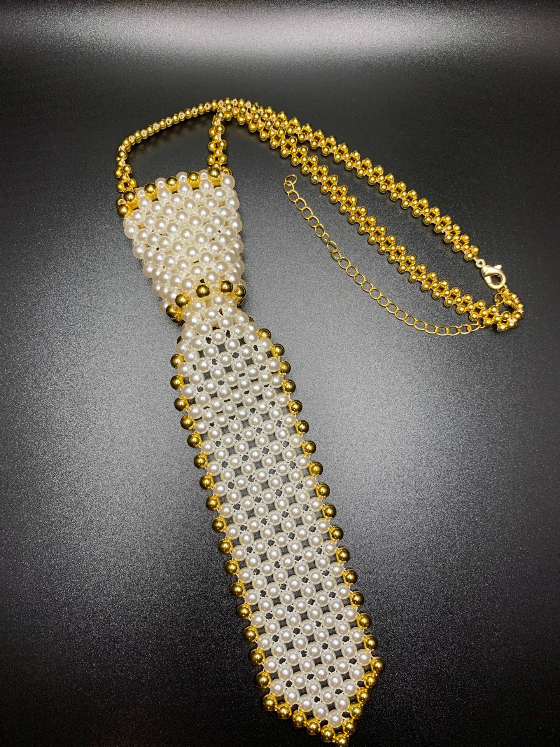 Gold Und Creme Perlenhalsband Gold Und Creme Perlenhalsband von JPSJDESIGNS