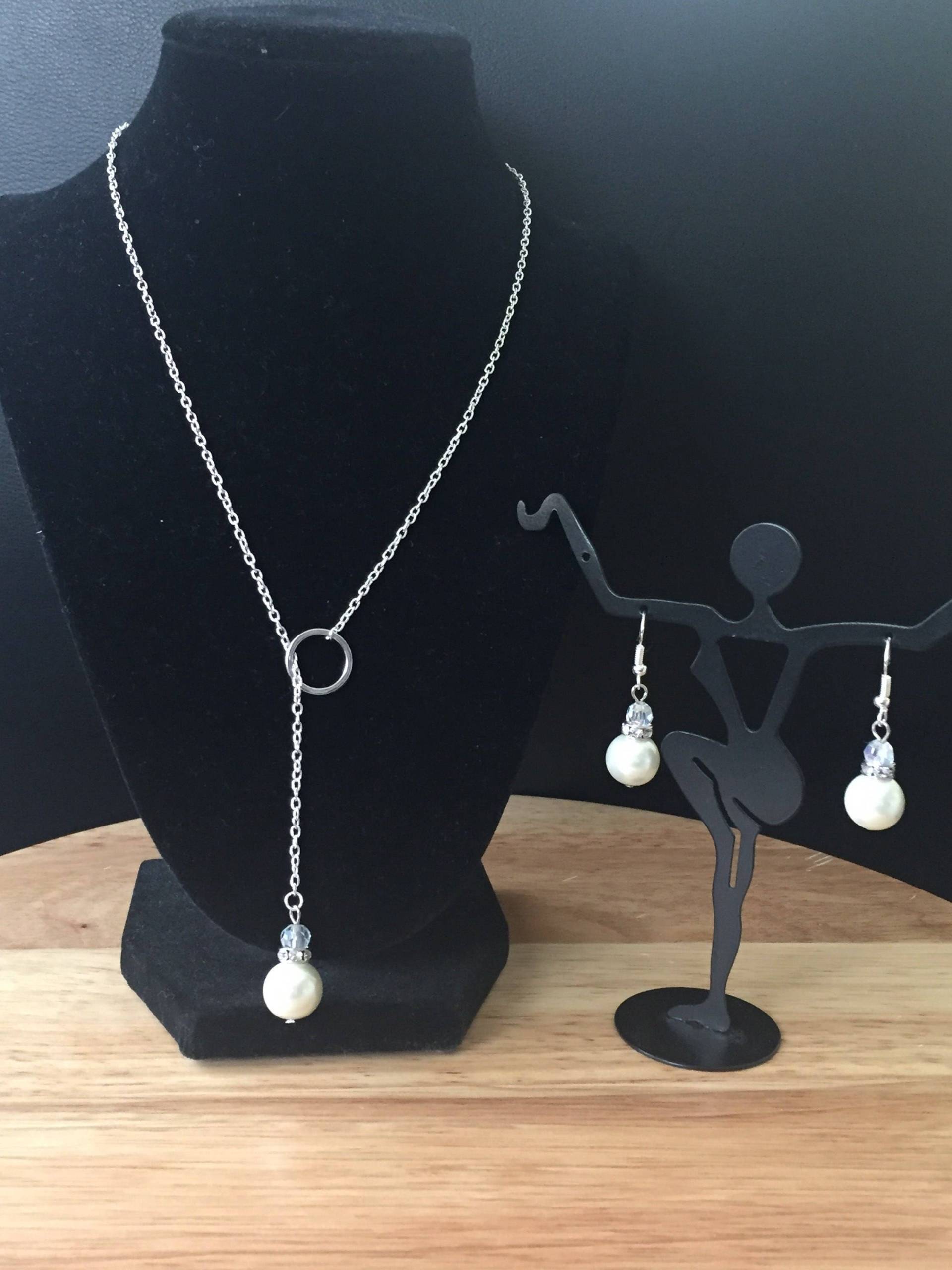 Perlentropfen Halskette Und Ohrringe Set von JPSJDESIGNS