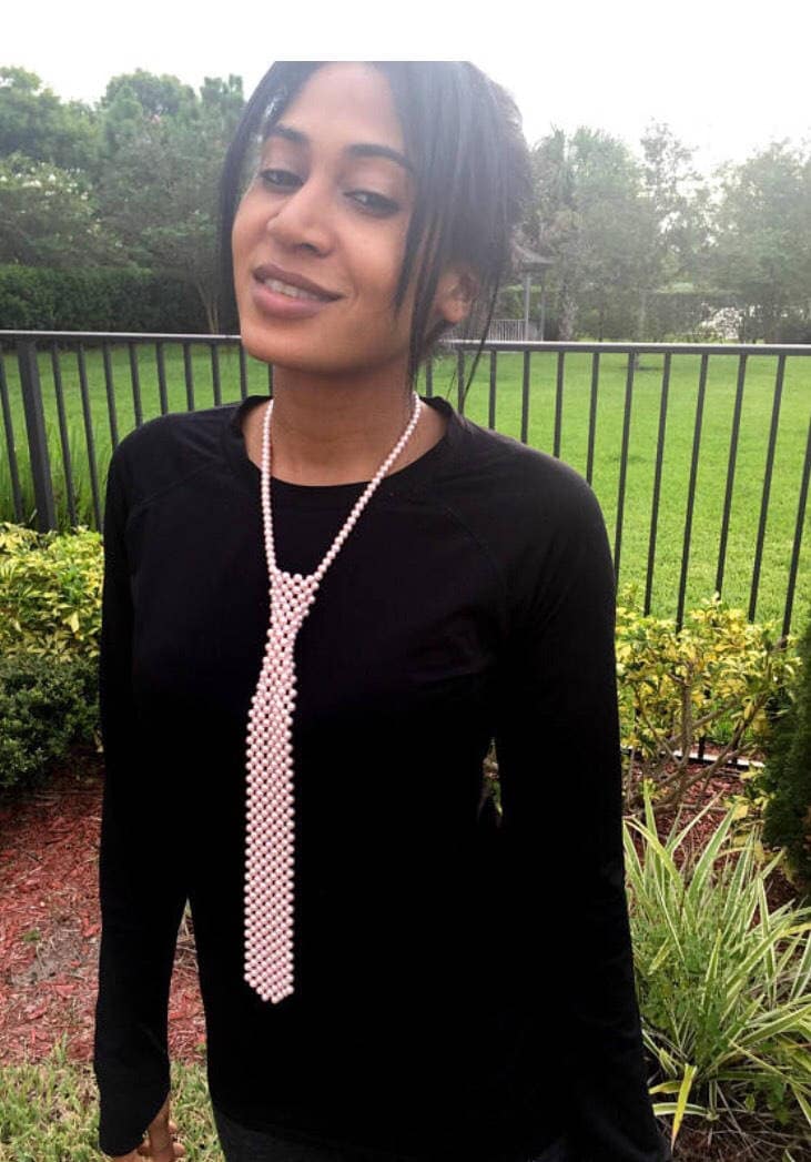 Rosen Rosa Perlenkrawatte von JPSJDESIGNS