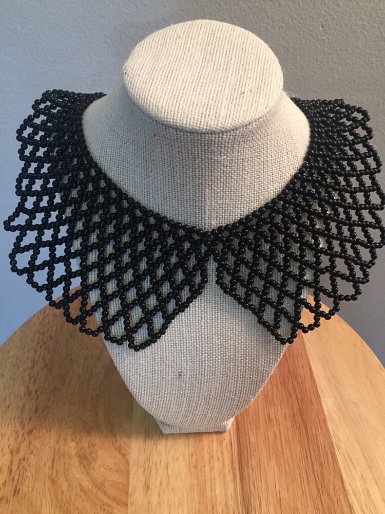 Schwarze Perlen Halsband Halskette Schwarze Perlen Halsband Halskette von JPSJDESIGNS