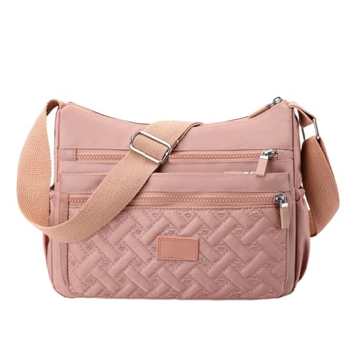JPSSJGYH Beliebte Umhängetasche, Nylon-Umhängetasche, Umhängetasche mit mehreren Fächern für Damen (Pink) von JPSSJGYH