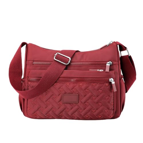 JPSSJGYH Beliebte Umhängetasche, Nylon-Umhängetasche, Umhängetasche mit mehreren Fächern für Damen (Red) von JPSSJGYH