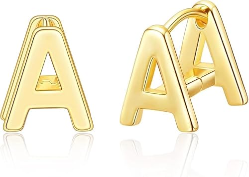 14K Plated Hypoallergenic Initial Earrings for Women - Letter Jewelry Gifts for Everyday, Weddings, Valentine's & Mother’s Day von JPXXFM