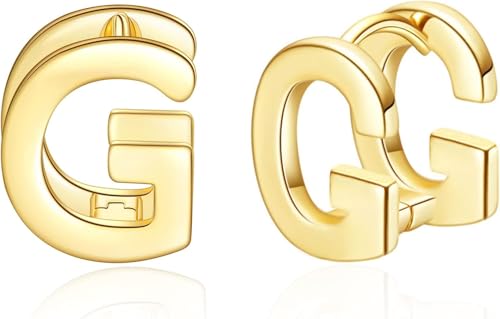 14K Plated Hypoallergenic Initial Earrings for Women - Letter Jewelry Gifts for Everyday, Weddings, Valentine's & Mother’s Day von JPXXFM