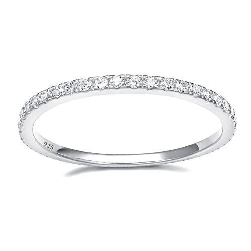 2mm Sterling Silber Silber Ehering Ehering Cubic Zirkonia Halb Eternity Stapelable Ringgröße 3-13 2mm Sterling Silber Silber Ehering Ehering Cubic Zirkonia Halb Eternity Stapelable Ringgröße 3-13 von JPXXFM