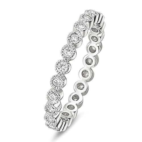 2mm Sterling Silber Silber Ehering Ehering Cubic Zirkonia Halb Eternity Stapelable Ringgröße 3-13 2mm Sterling Silber Silber Ehering Ehering Cubic Zirkonia Halb Eternity Stapelable Ringgröße 3-13 von JPXXFM