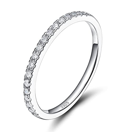 2mm Sterling Silber Silber Ehering Ehering Cubic Zirkonia Halb Eternity Stapelable Ringgröße 3-13 2mm Sterling Silber Silber Ehering Ehering Cubic Zirkonia Halb Eternity Stapelable Ringgröße 3-13 von JPXXFM