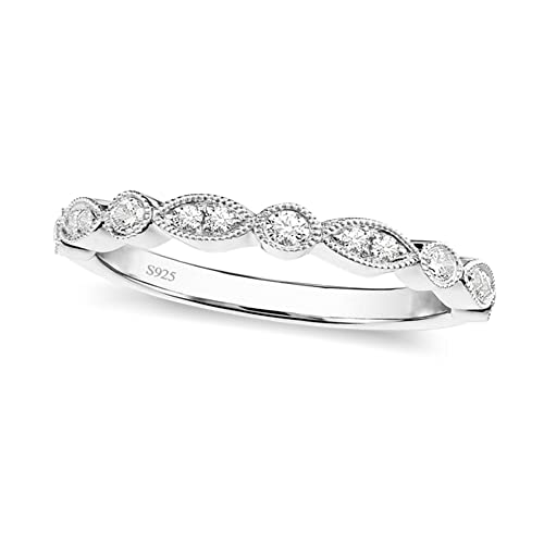 2mm Sterling Silber Silber Ehering Ehering Cubic Zirkonia Halb Eternity Stapelable Ringgröße 3-13 2mm Sterling Silber Silber Ehering Ehering Cubic Zirkonia Halb Eternity Stapelable Ringgröße 3-13 von JPXXFM