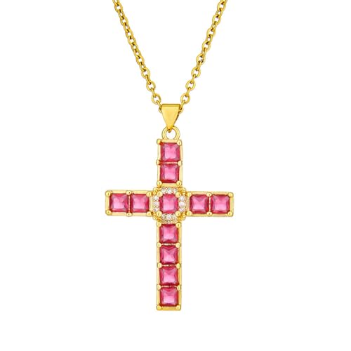 Accessoires für Männer und Frauen Accessoires Fashion Cross Halskette Männer und Frauen Paar farbenfrohe Anhänger Halskette Accessoires Hochzeitstag, Valentinstag, Weihnachtsgeburtstag Geschenk von JPXXFM