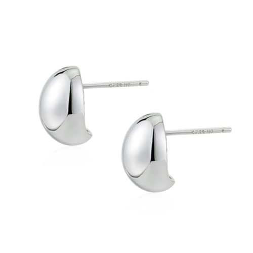 Chunky Half Ball Stud Earrings for Women Girls Sterling SilverSilver Hypoallergenic Minimalist Oval Round Half Cartilage Piercing Earring von JPXXFM